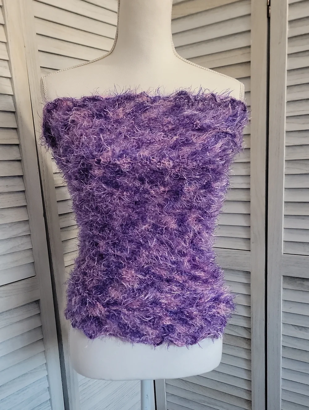 Magic Fuzzy Purple and Pink Eyelash Yarn Scarf